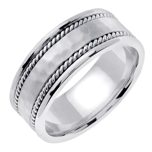 14K Yellow/White or White Hand Braided Ring Band