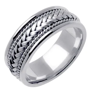 18k White or Yellow Hand Braided Ring Band
