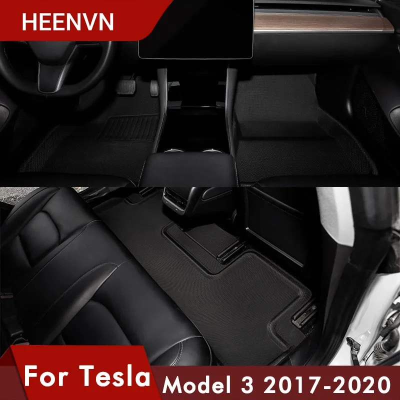 3pcs Non-Slip All-Weather Floor Mats For Tesla Model 3