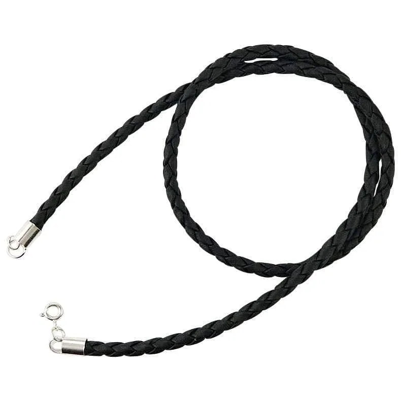 4mm Braided Genuine Leather Necklace