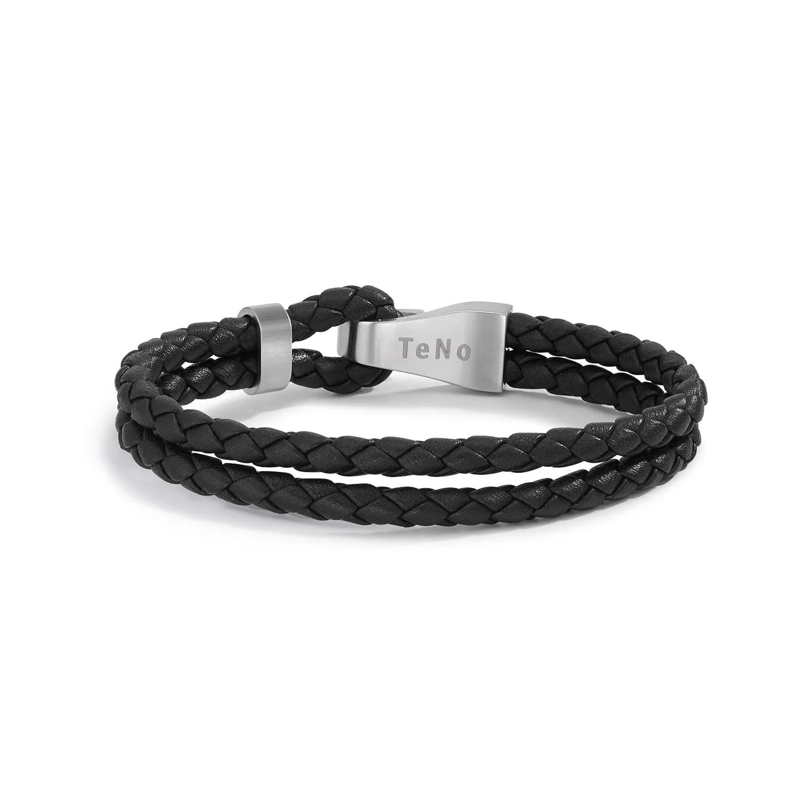 592620 TeNo Stainless Steel VADINO Leather Bracelet in Black