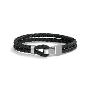 592620 TeNo Stainless Steel VADINO Leather Bracelet in Black