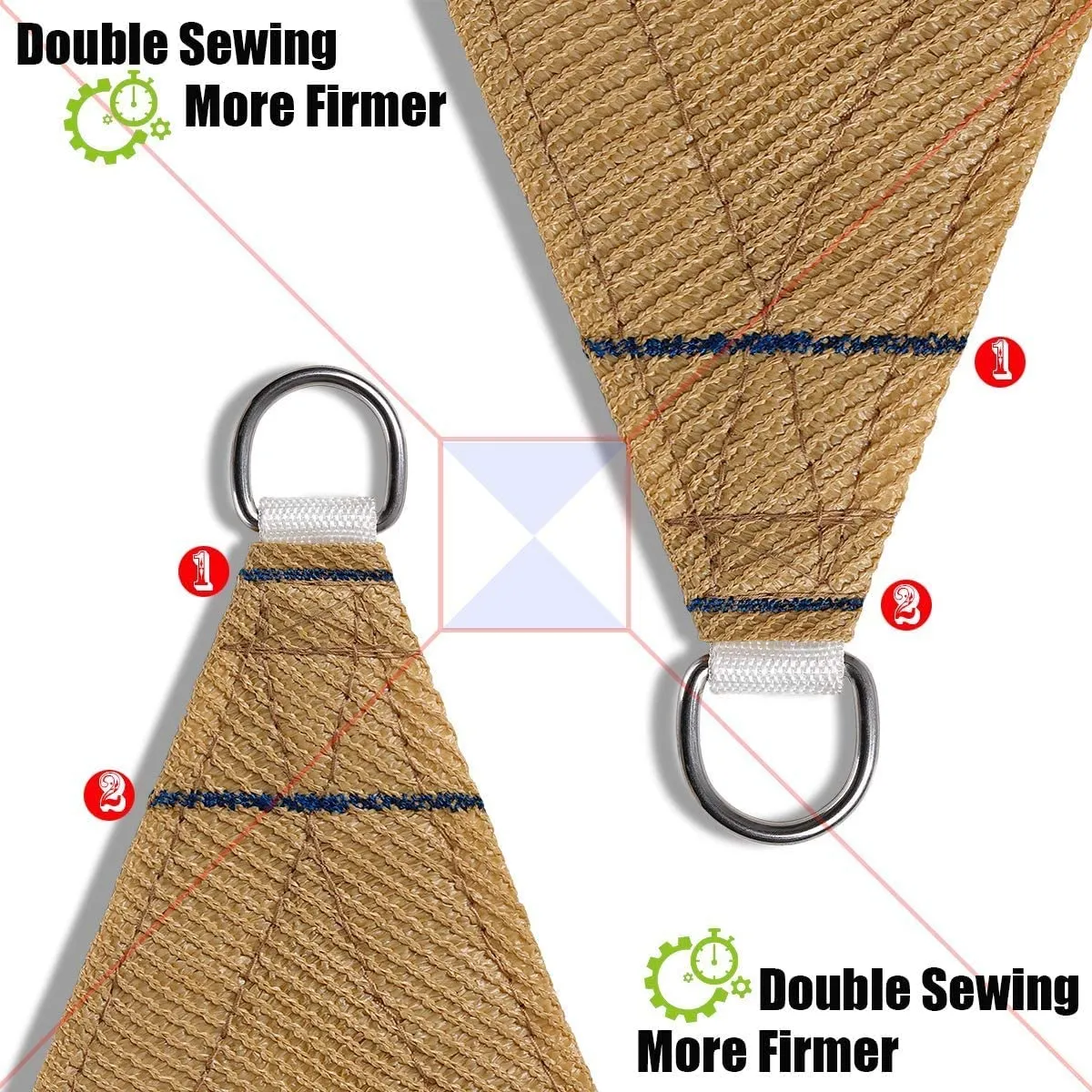 6'x'14' Rectangle Patio Sun Shade Sail（Sand Color）