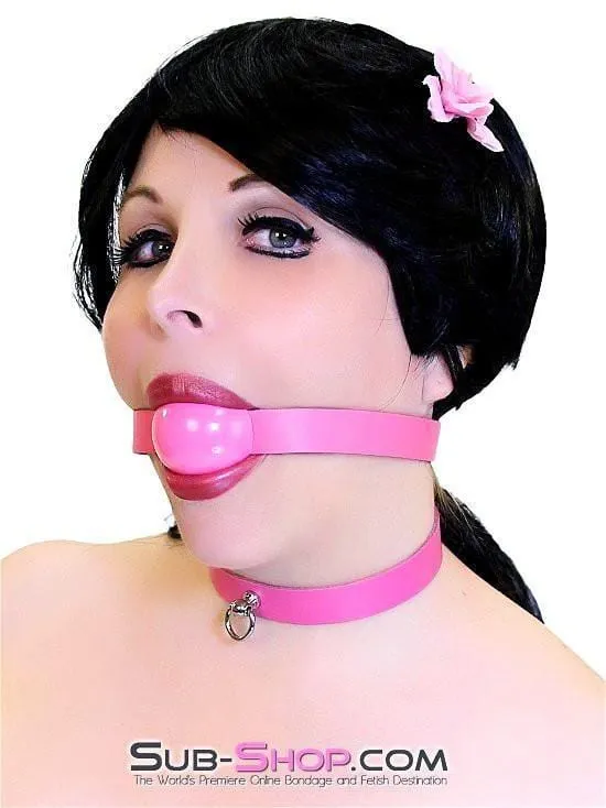 7272A      Hot Pink Leather Kitten Collar