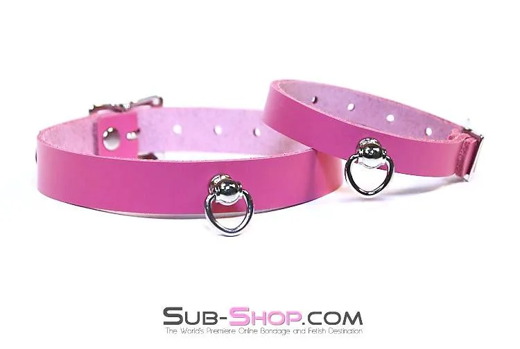 7272A      Hot Pink Leather Kitten Collar