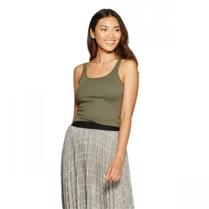 A New Day Women's Regular Fit Scoop Neck Rib Any Tank Top