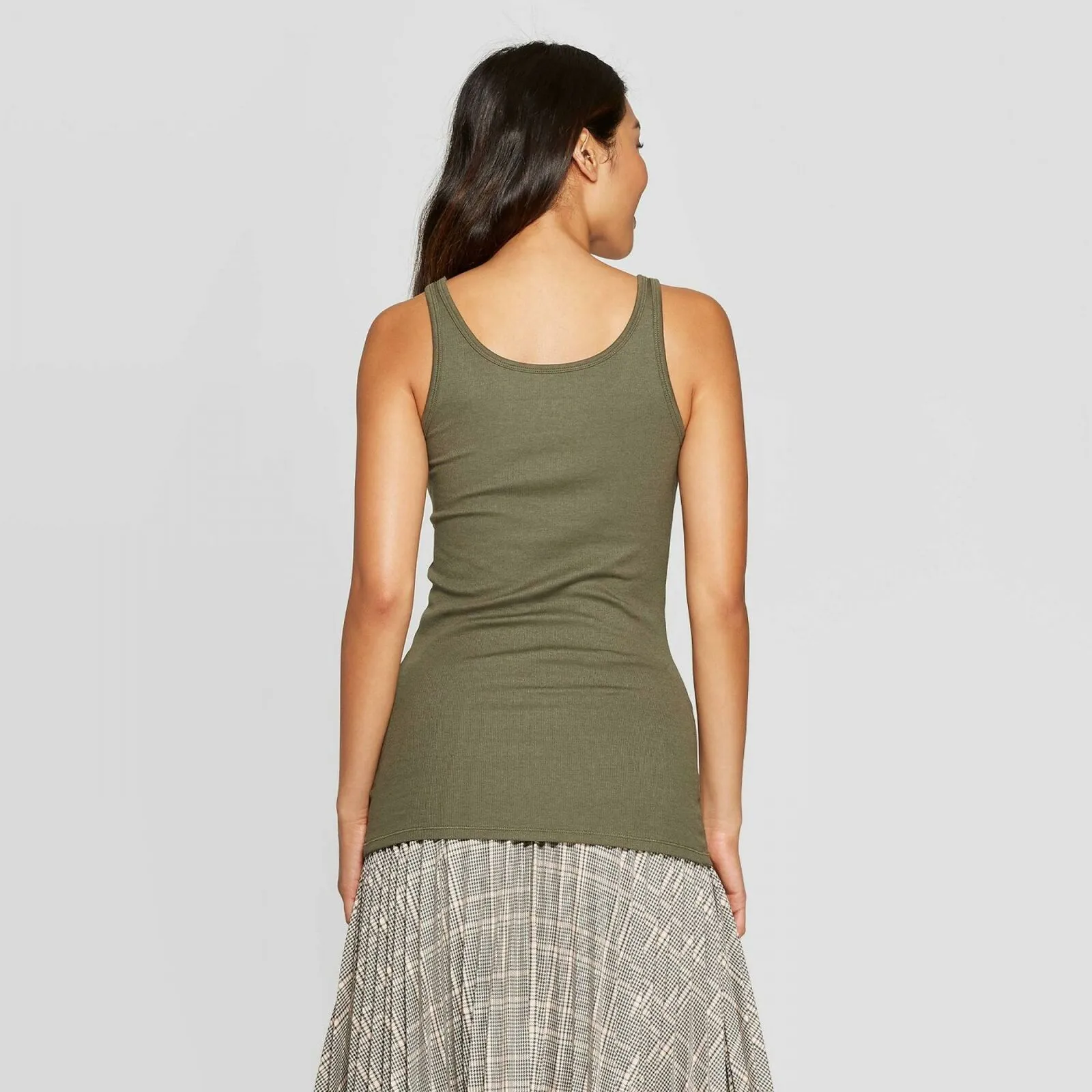 A New Day Women's Regular Fit Scoop Neck Rib Any Tank Top