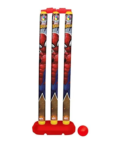 ADLON Cricket Kit Set for Kids 3 Stumps with 1 Bat and 1 Ball for Playing Perfect Cricket Combo Set (Spiderman Cricket Set)