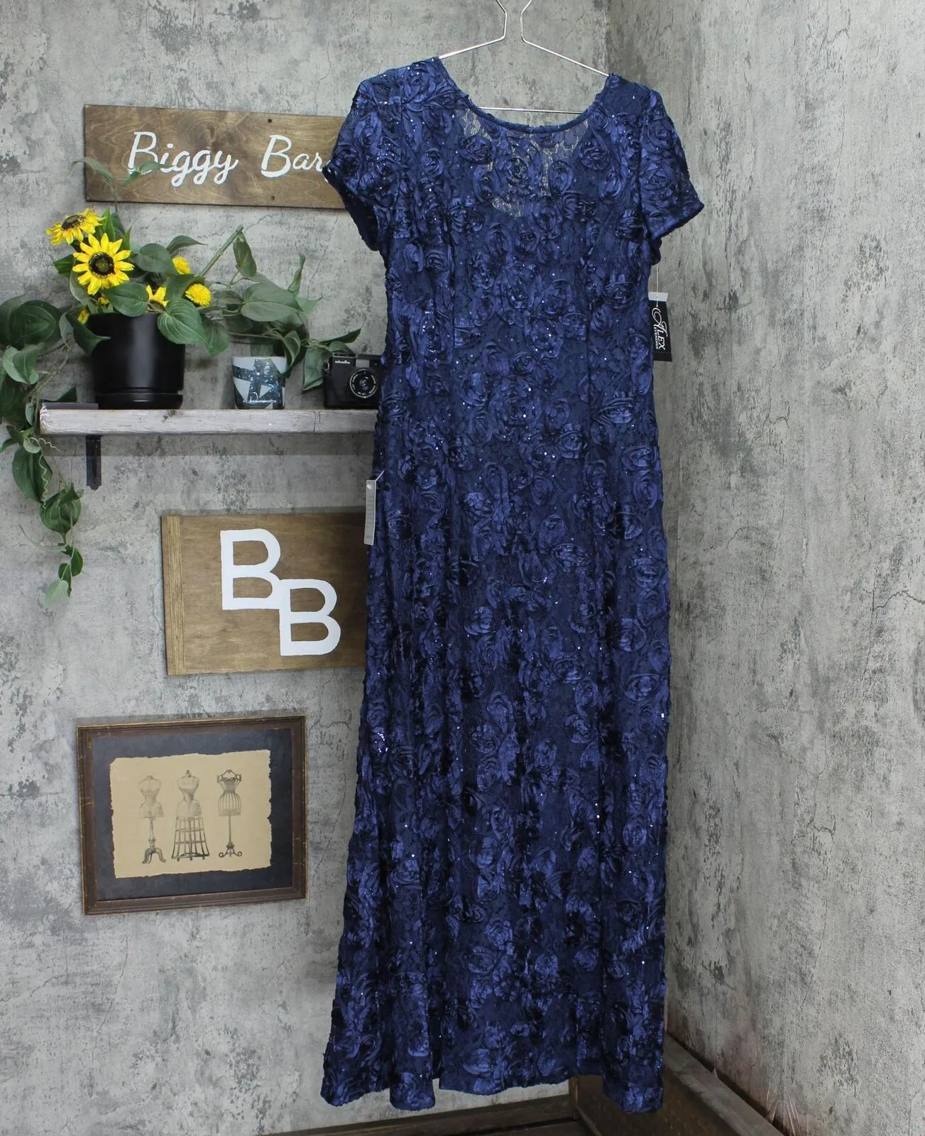 Alex Evenings Women's Rosette Embellished Lace A-Line Gown