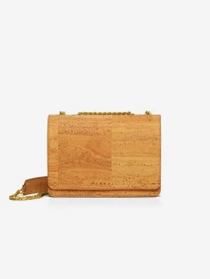 Alpha Handcrafted Cork Vegan Crossbody Bag | Natural