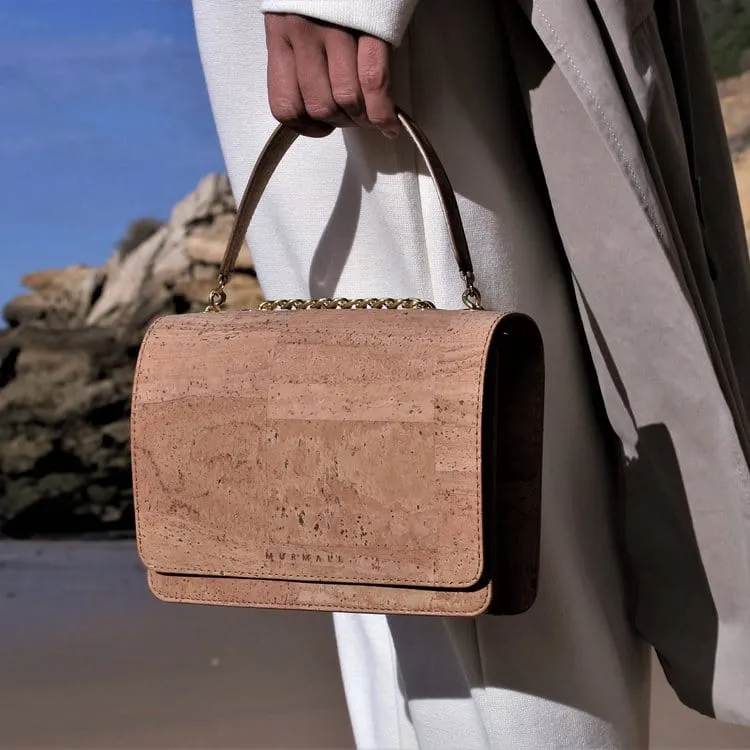 Alpha Handcrafted Cork Vegan Crossbody Bag | Natural