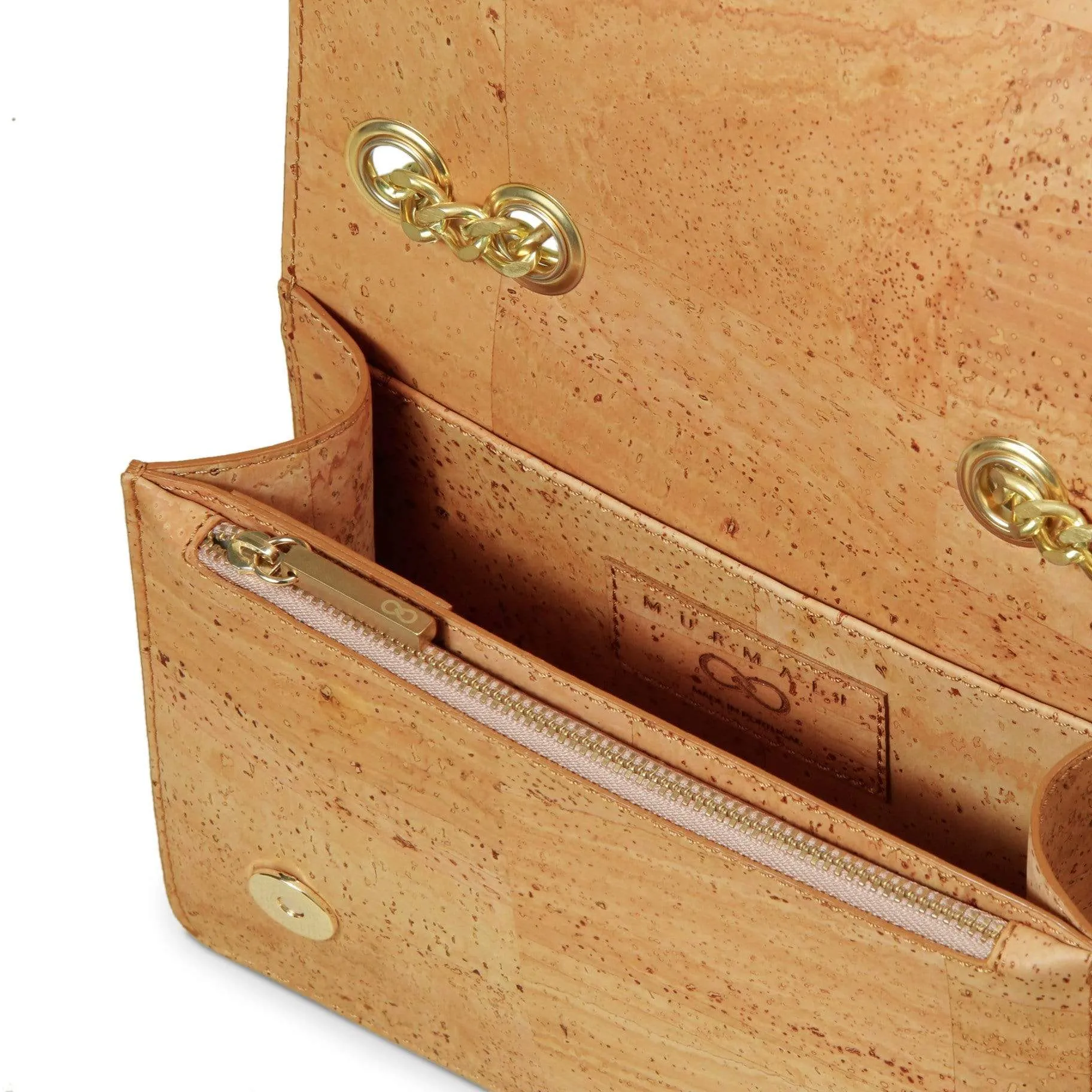 Alpha Handcrafted Cork Vegan Crossbody Bag | Natural
