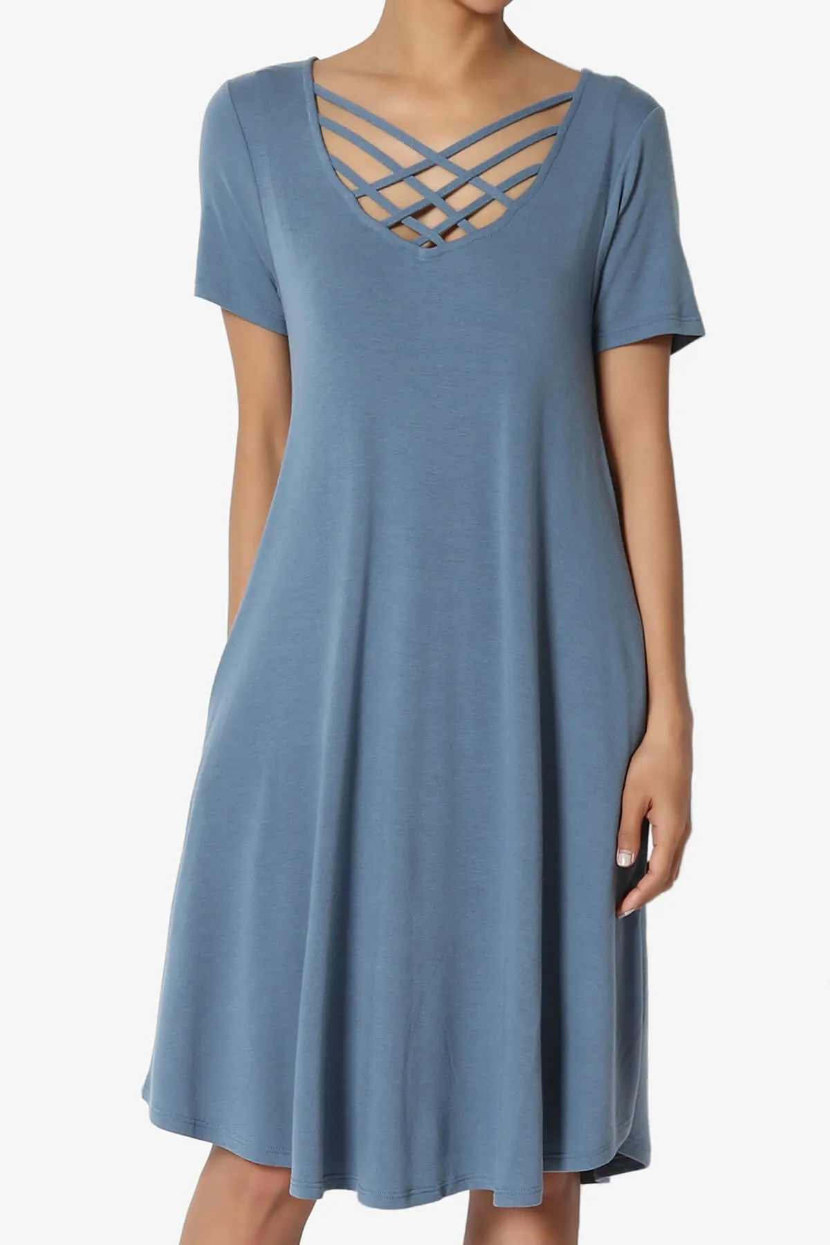 Amella Strappy Scoop Neck Pocket Dress