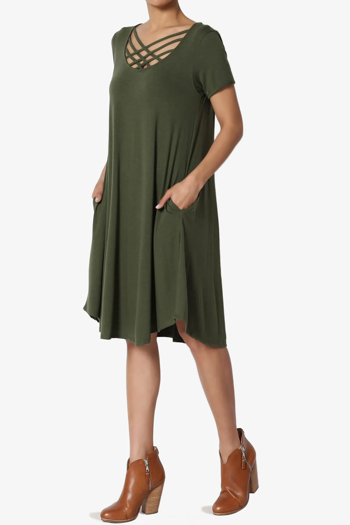 Amella Strappy Scoop Neck Pocket Dress