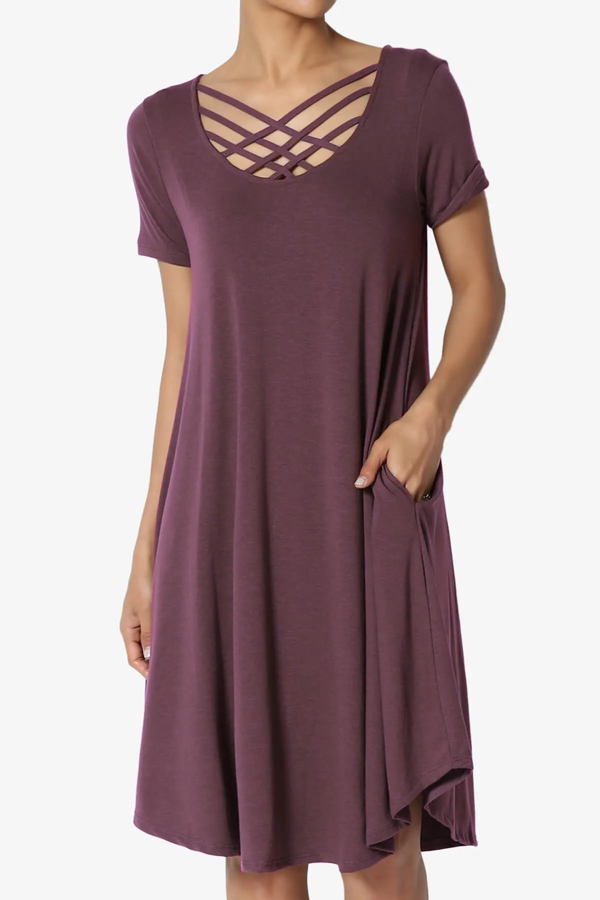 Amella Strappy Scoop Neck Pocket Dress