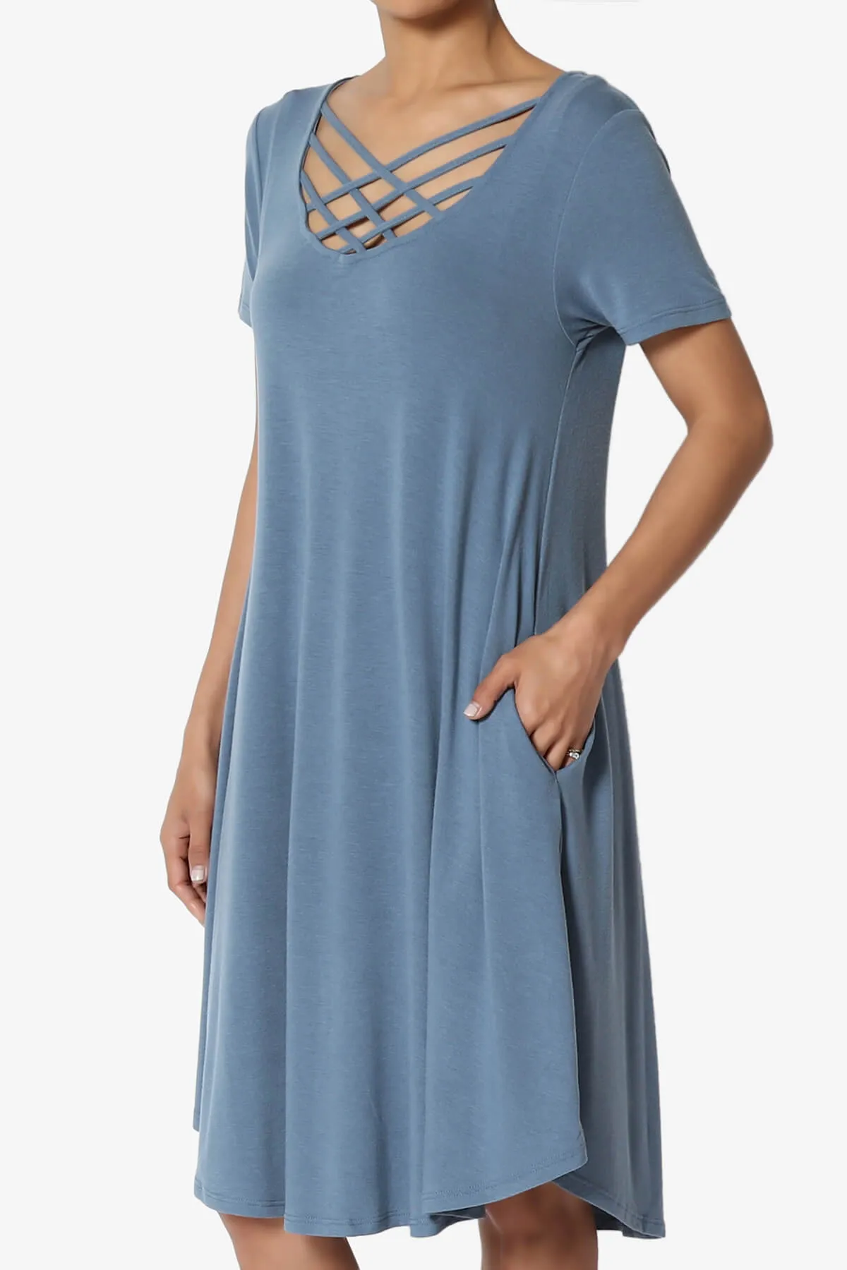 Amella Strappy Scoop Neck Pocket Dress