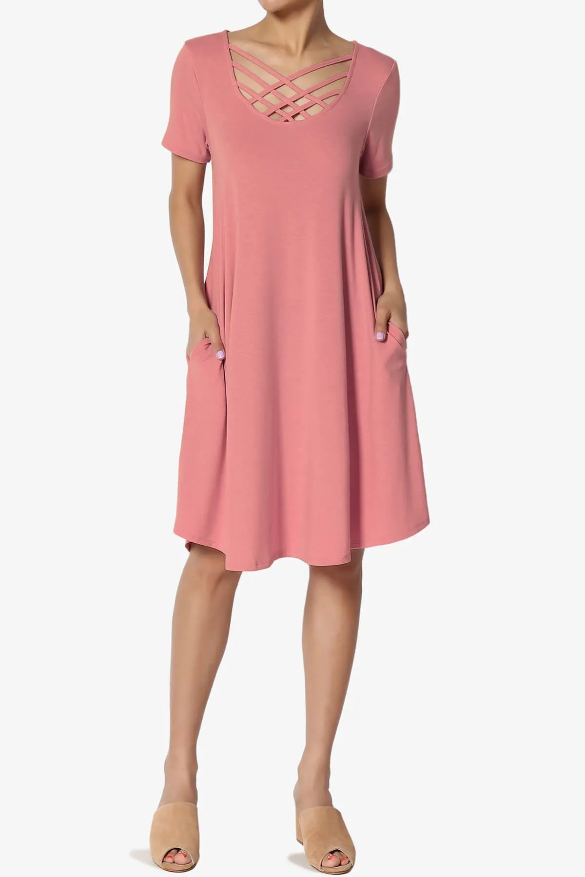 Amella Strappy Scoop Neck Pocket Dress