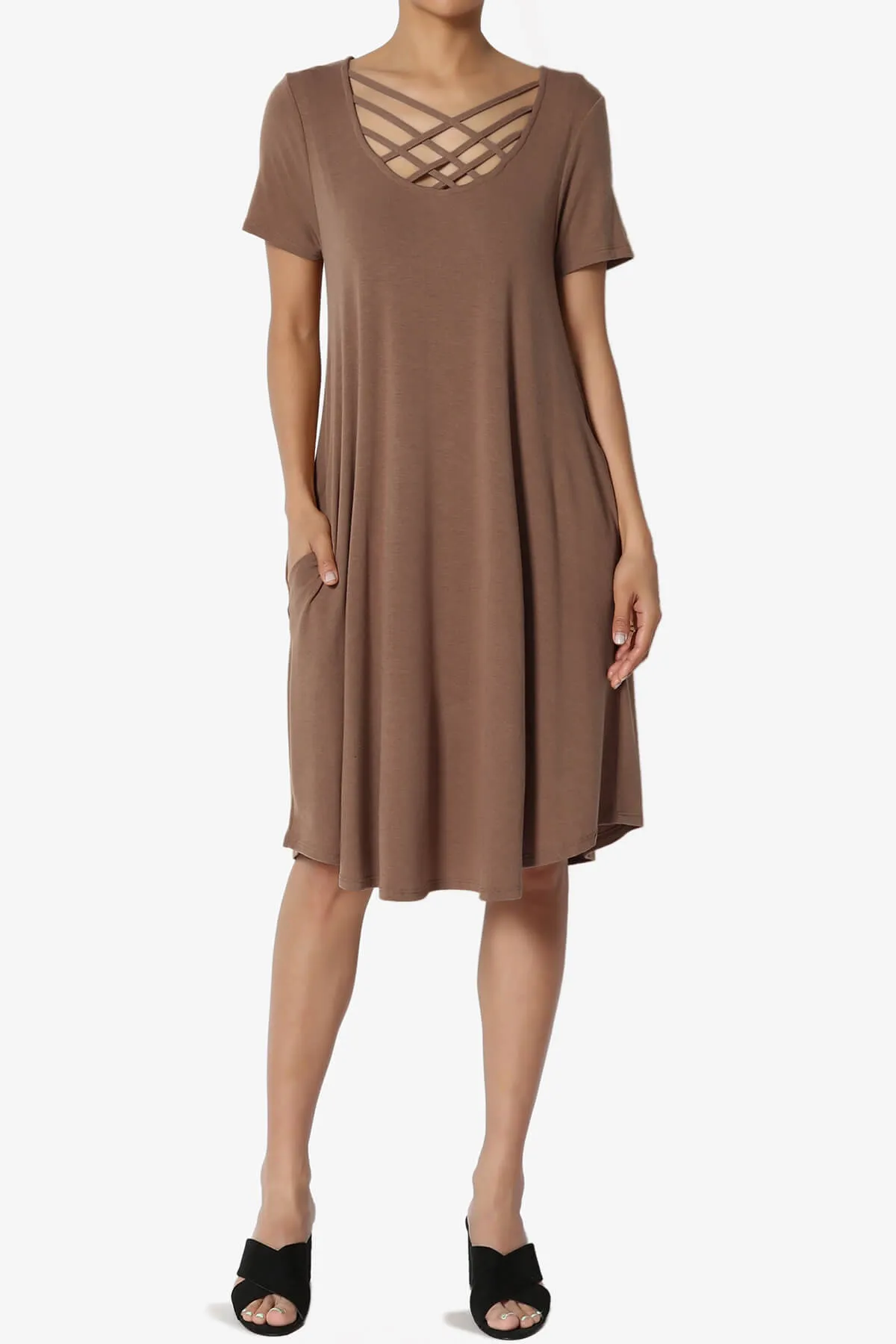 Amella Strappy Scoop Neck Pocket Dress
