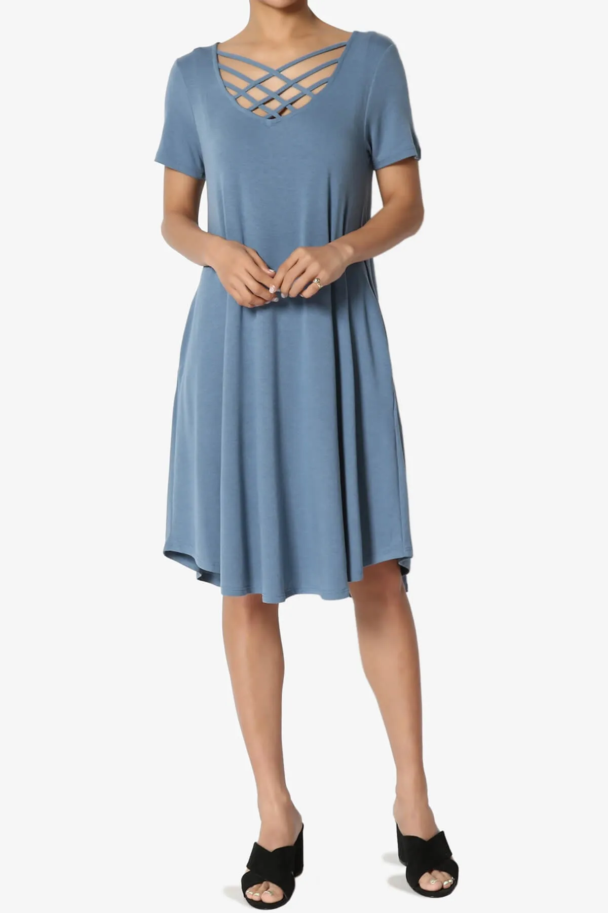 Amella Strappy Scoop Neck Pocket Dress