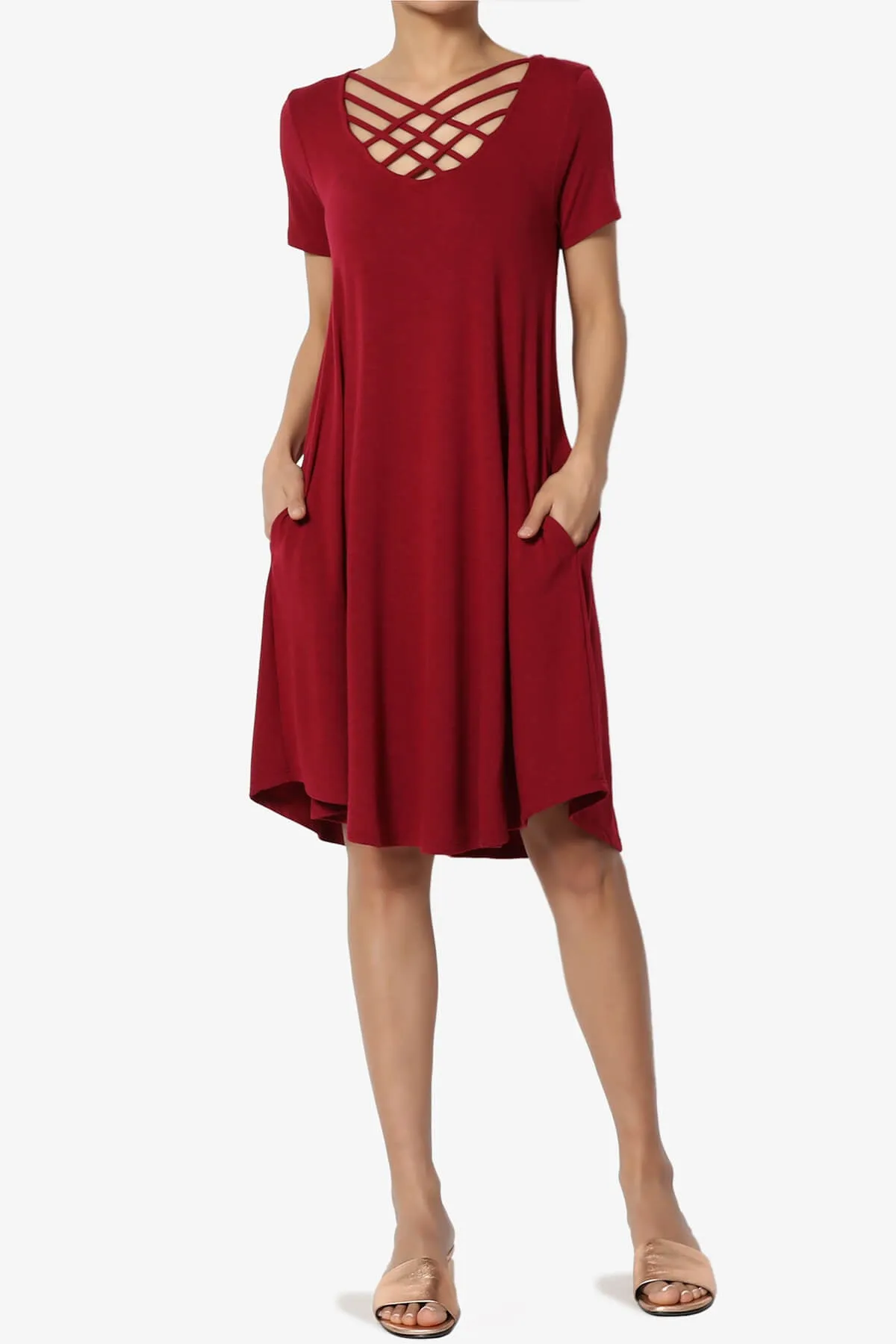 Amella Strappy Scoop Neck Pocket Dress