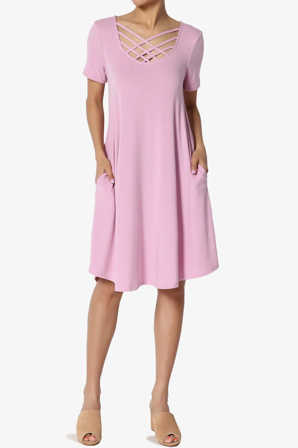 Amella Strappy Scoop Neck Pocket Dress