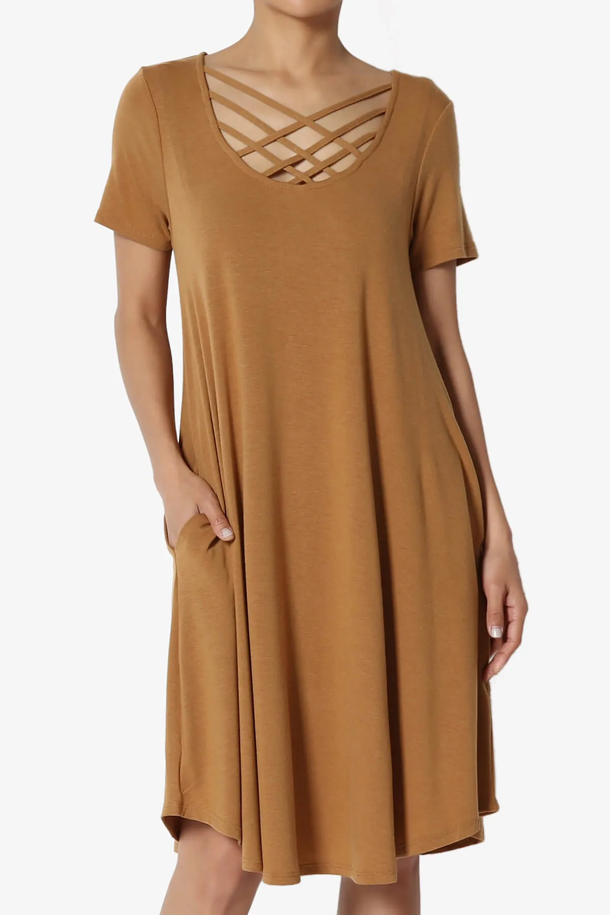 Amella Strappy Scoop Neck Pocket Dress