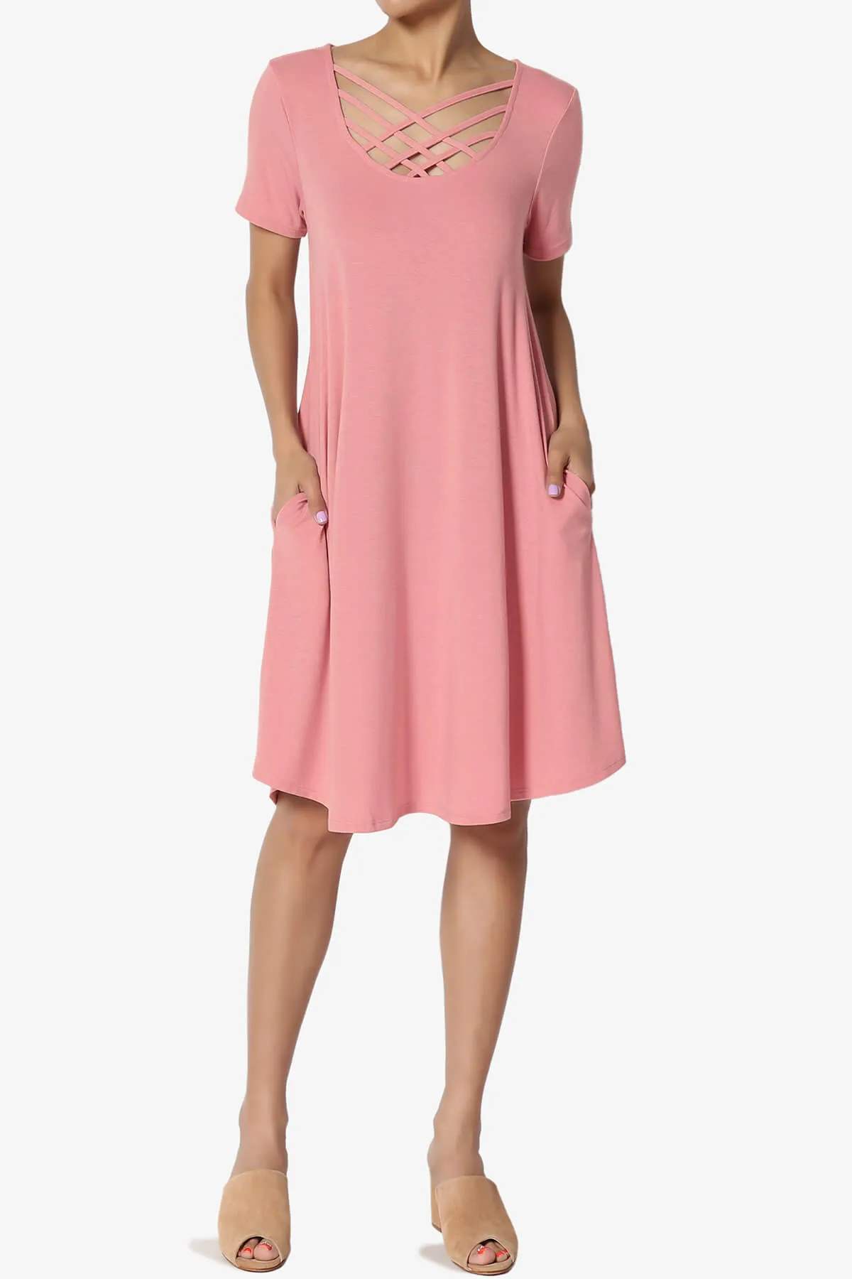 Amella Strappy Scoop Neck Pocket Dress