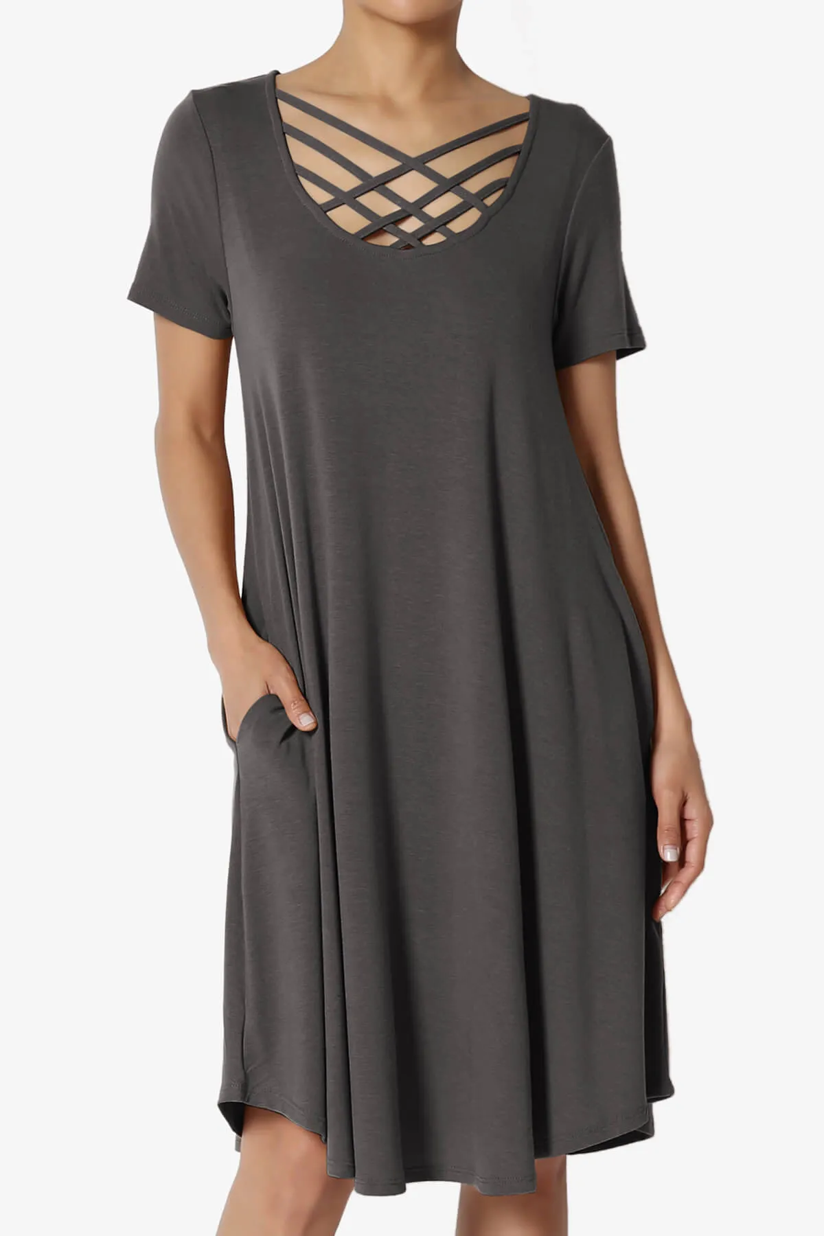 Amella Strappy Scoop Neck Pocket Dress