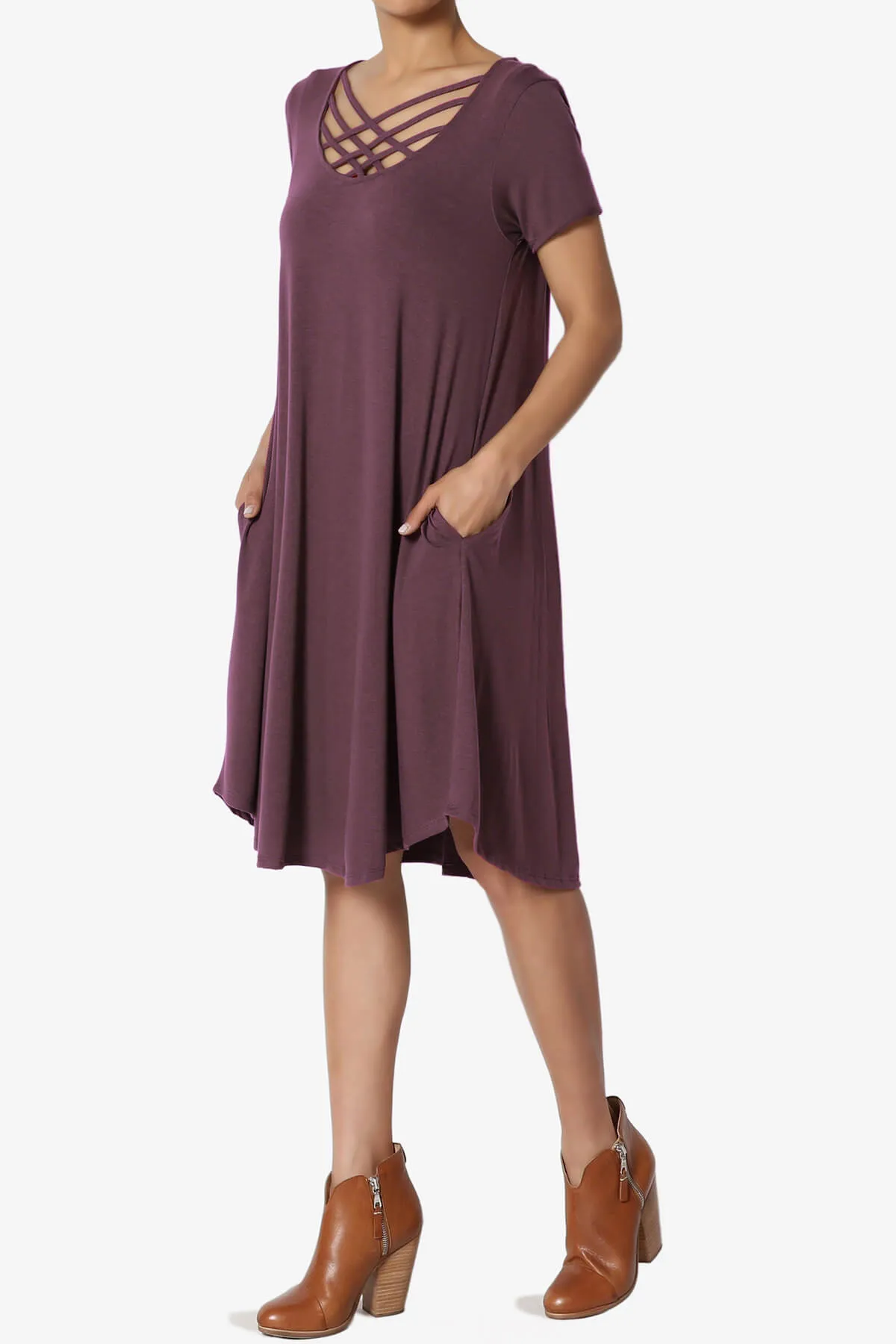 Amella Strappy Scoop Neck Pocket Dress