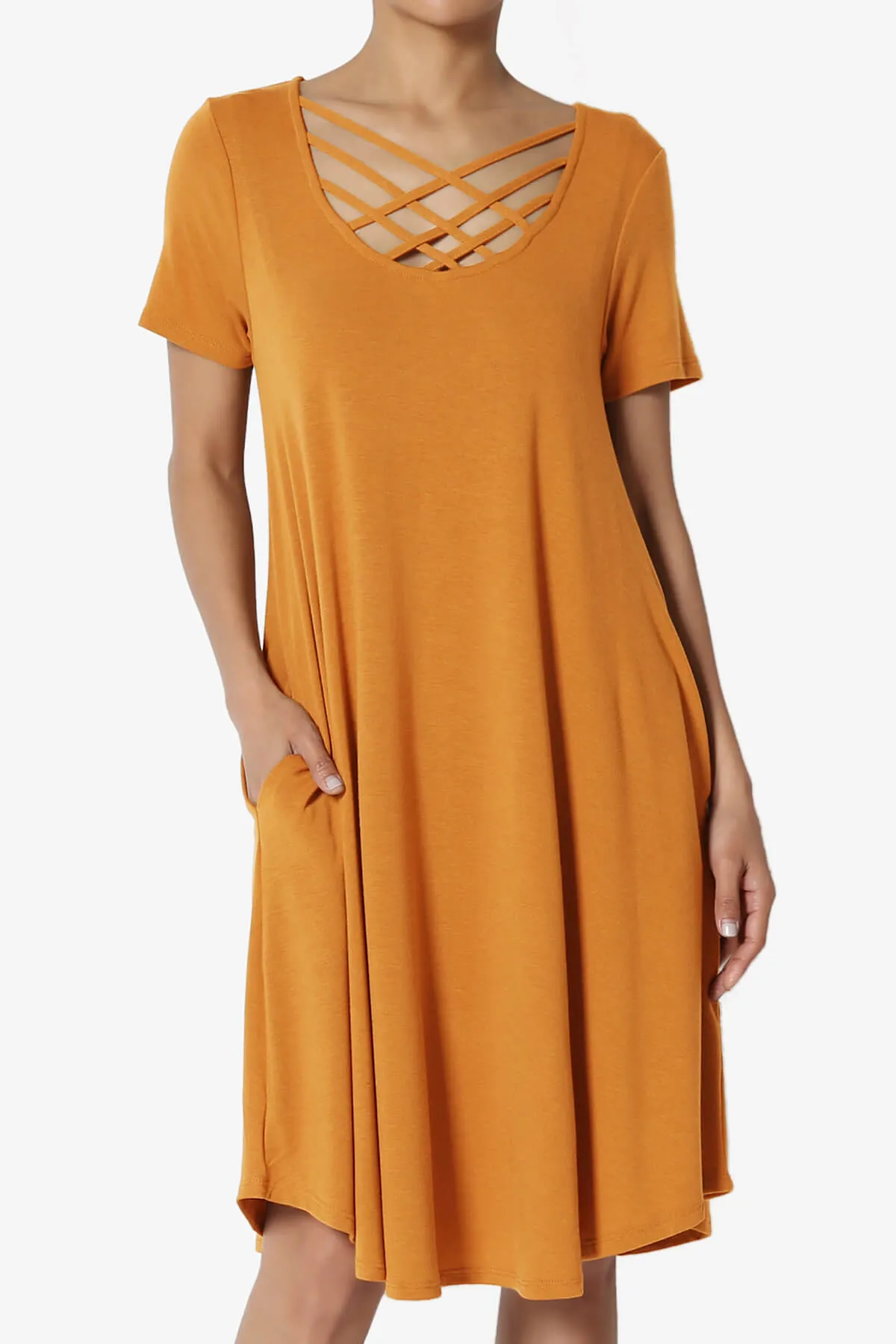 Amella Strappy Scoop Neck Pocket Dress