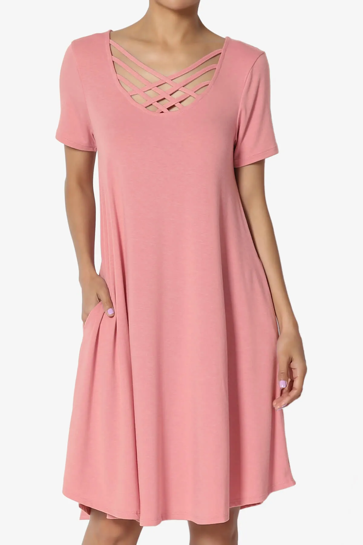 Amella Strappy Scoop Neck Pocket Dress