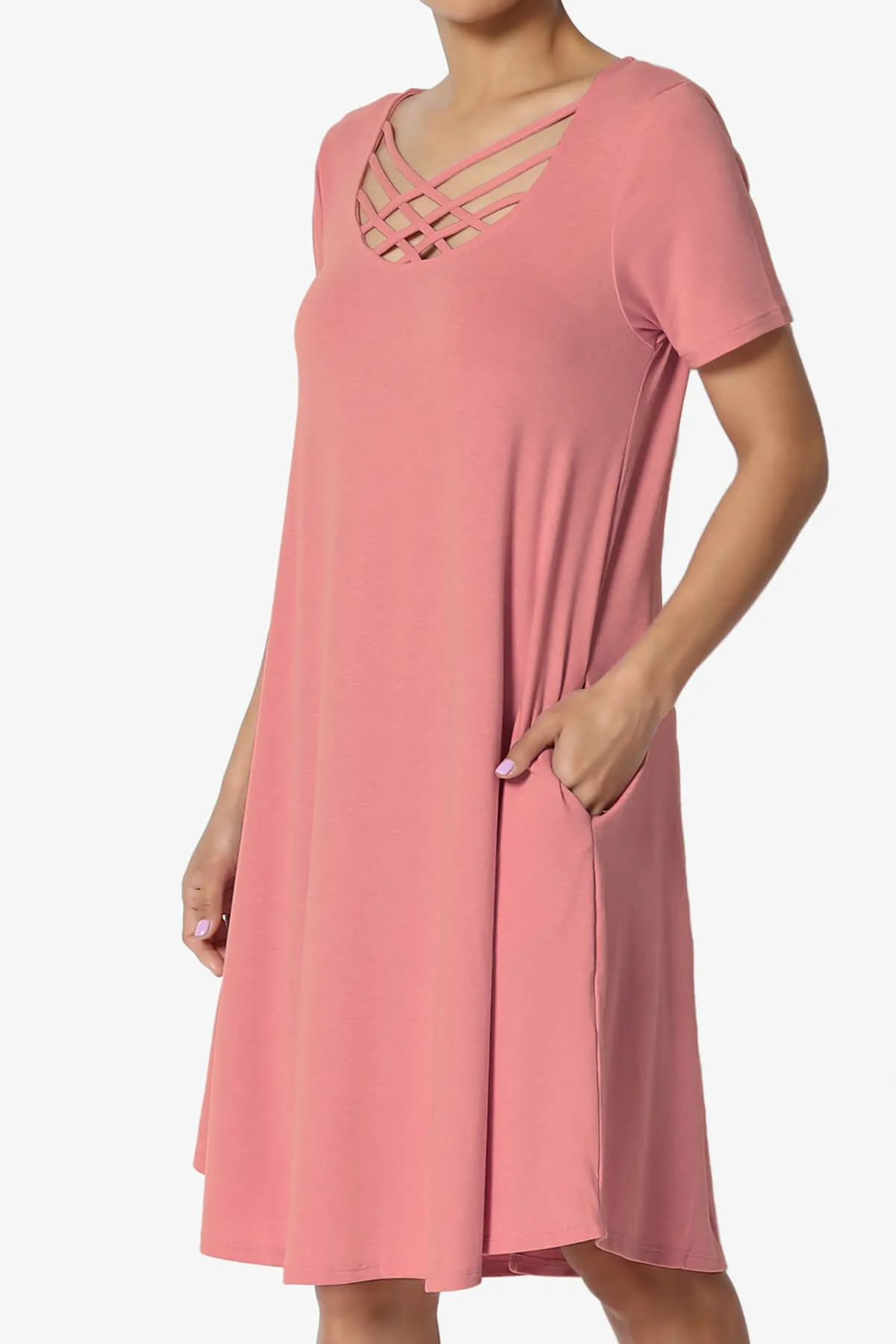 Amella Strappy Scoop Neck Pocket Dress