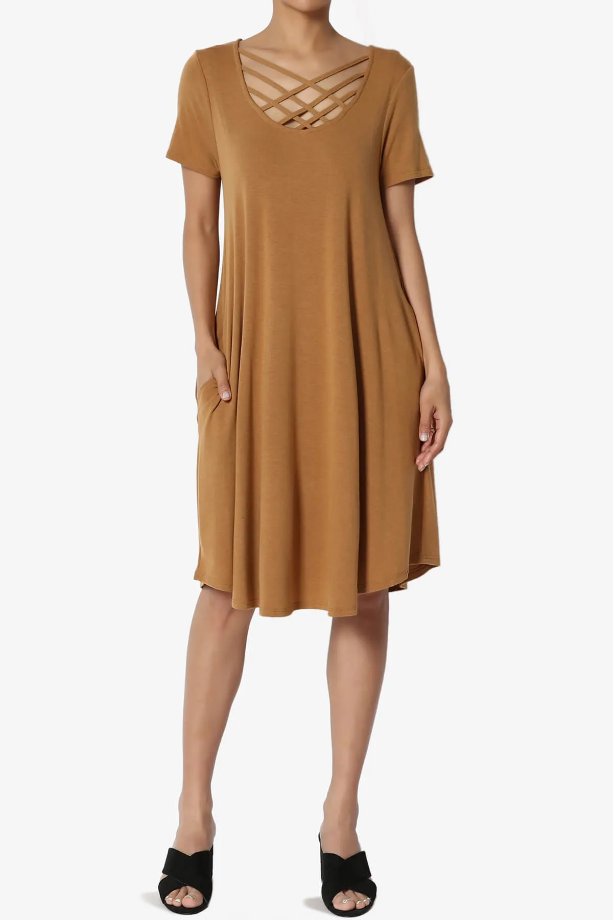 Amella Strappy Scoop Neck Pocket Dress