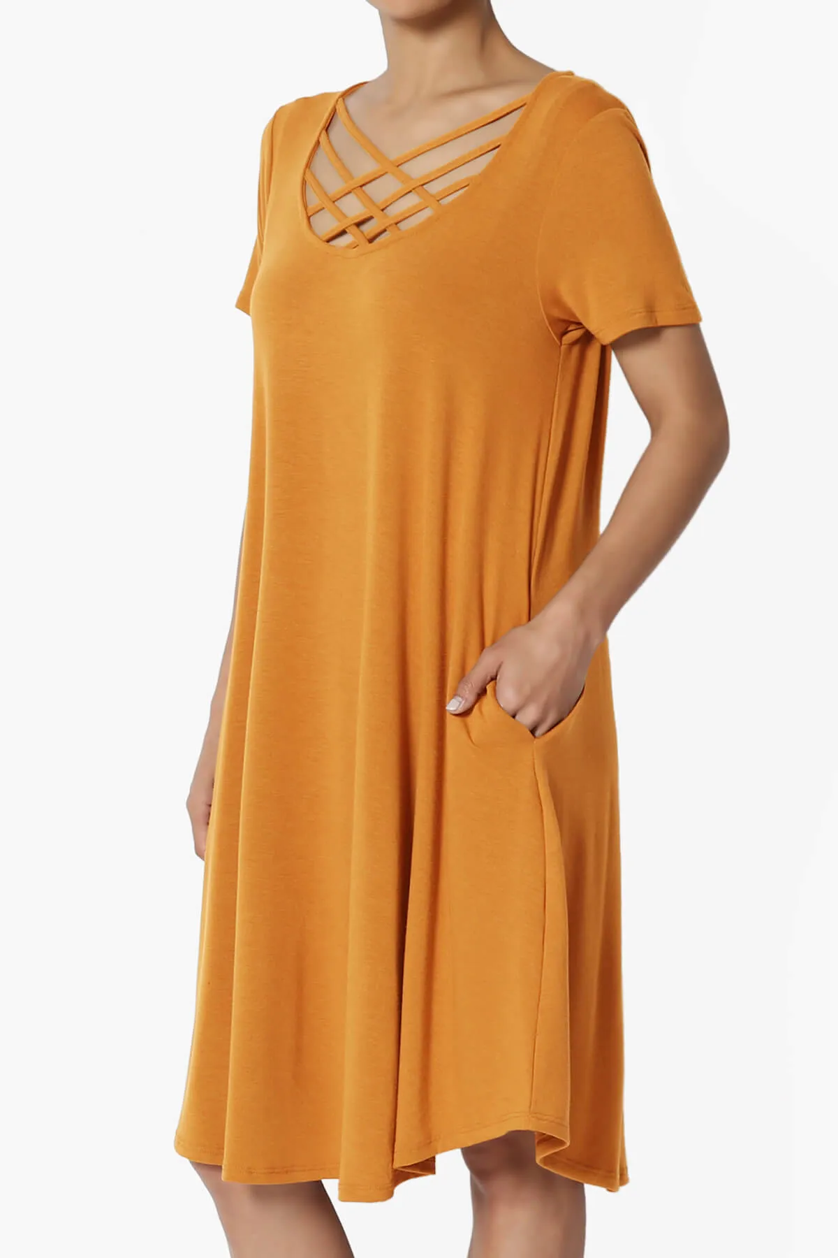 Amella Strappy Scoop Neck Pocket Dress