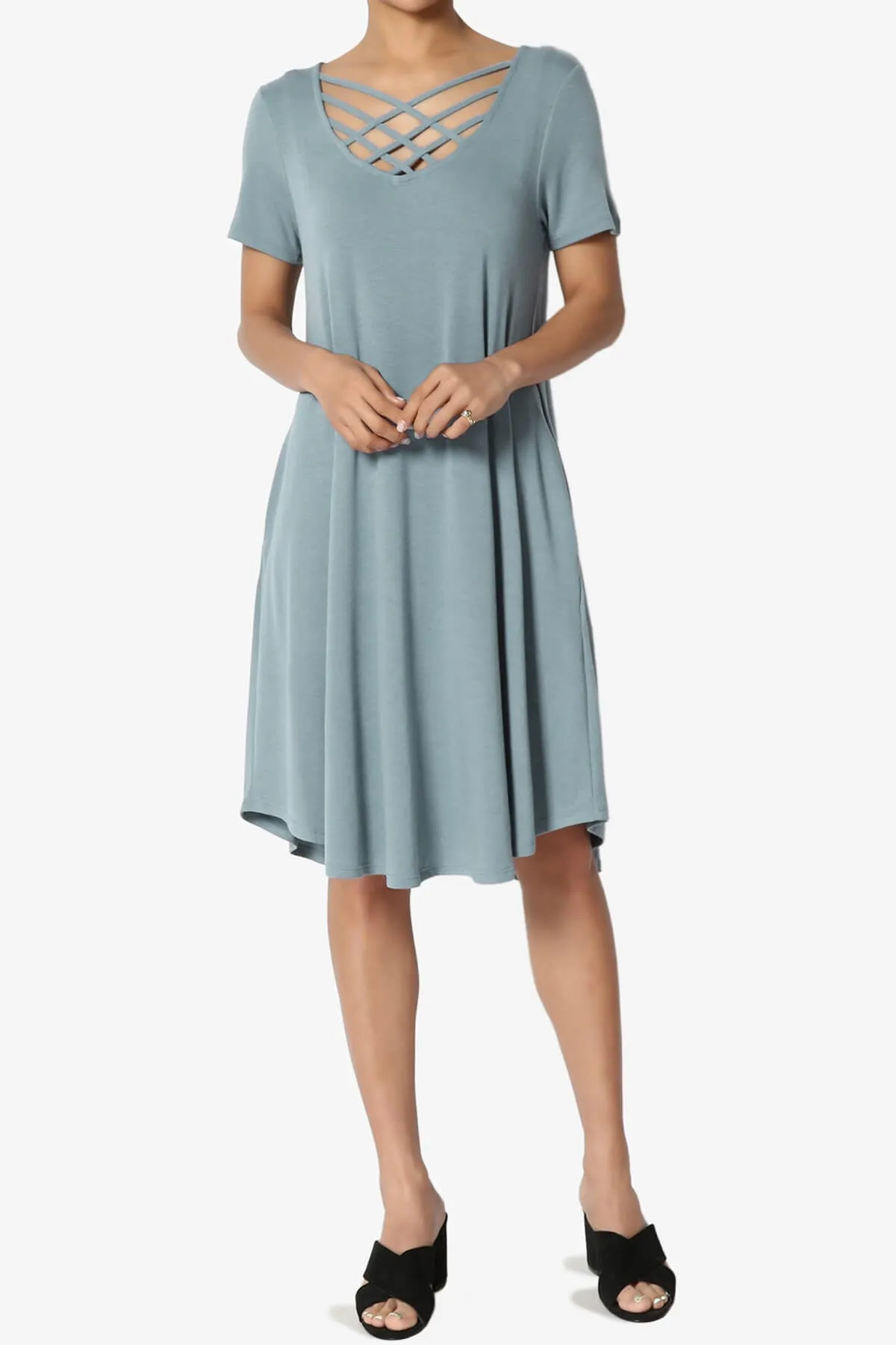 Amella Strappy Scoop Neck Pocket Dress
