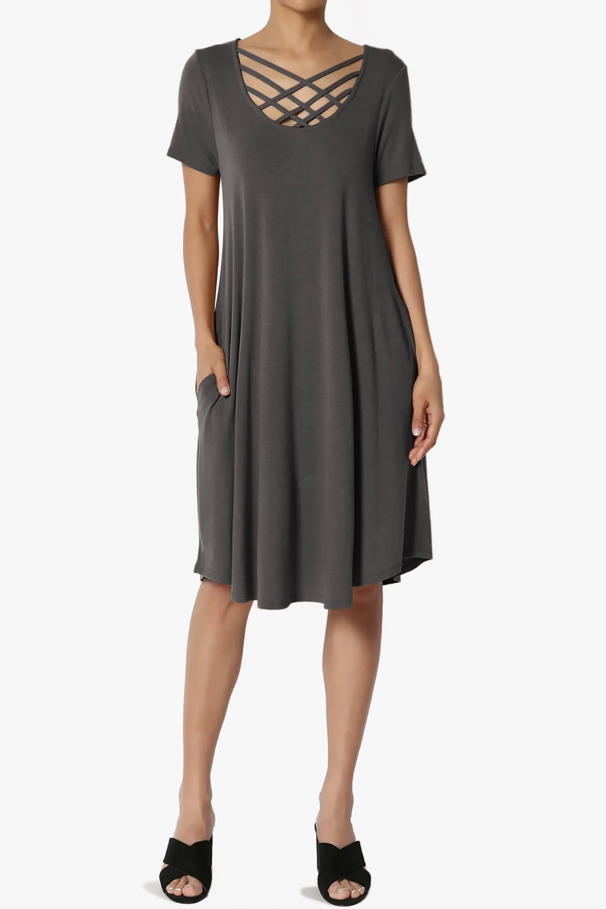 Amella Strappy Scoop Neck Pocket Dress