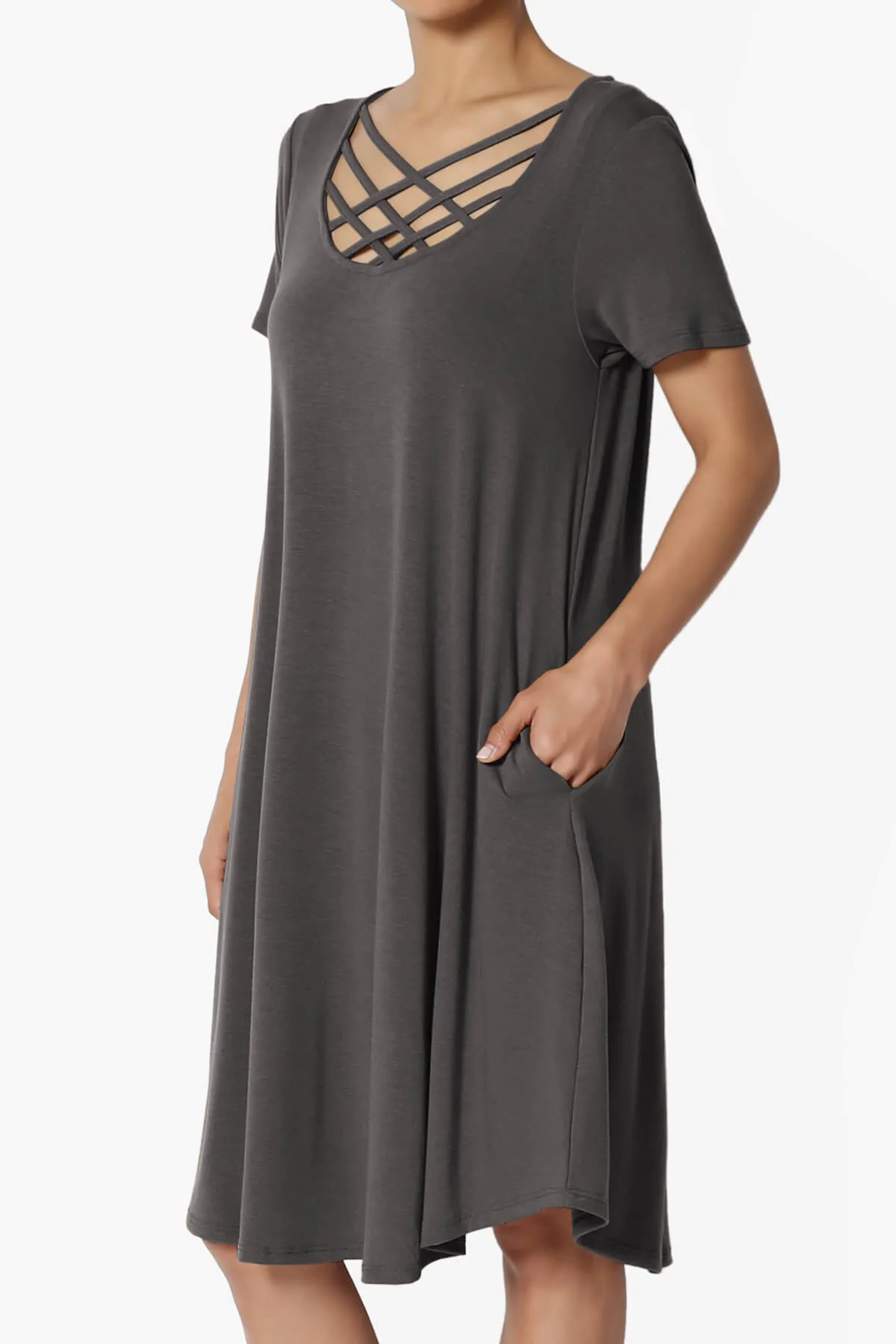 Amella Strappy Scoop Neck Pocket Dress