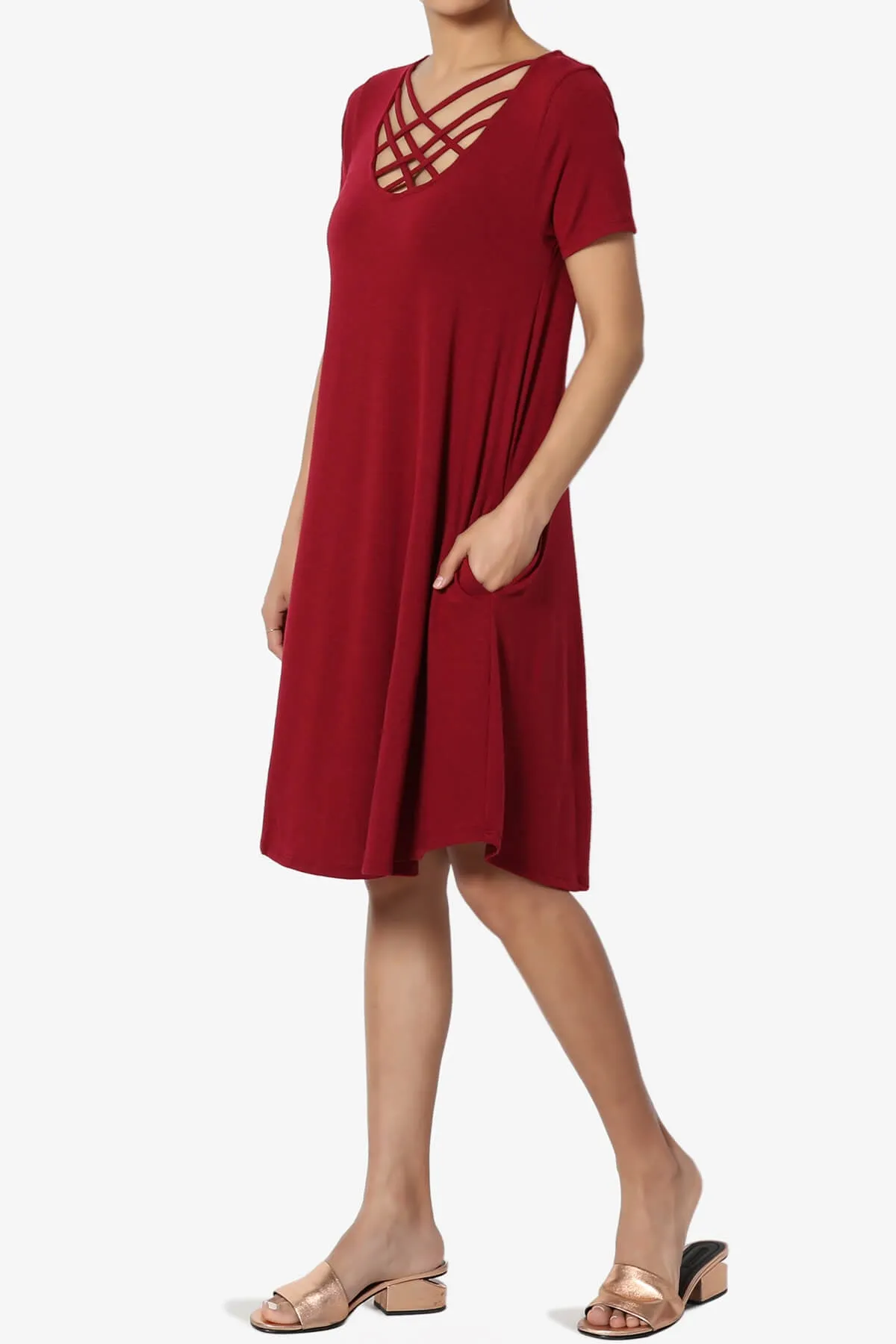 Amella Strappy Scoop Neck Pocket Dress