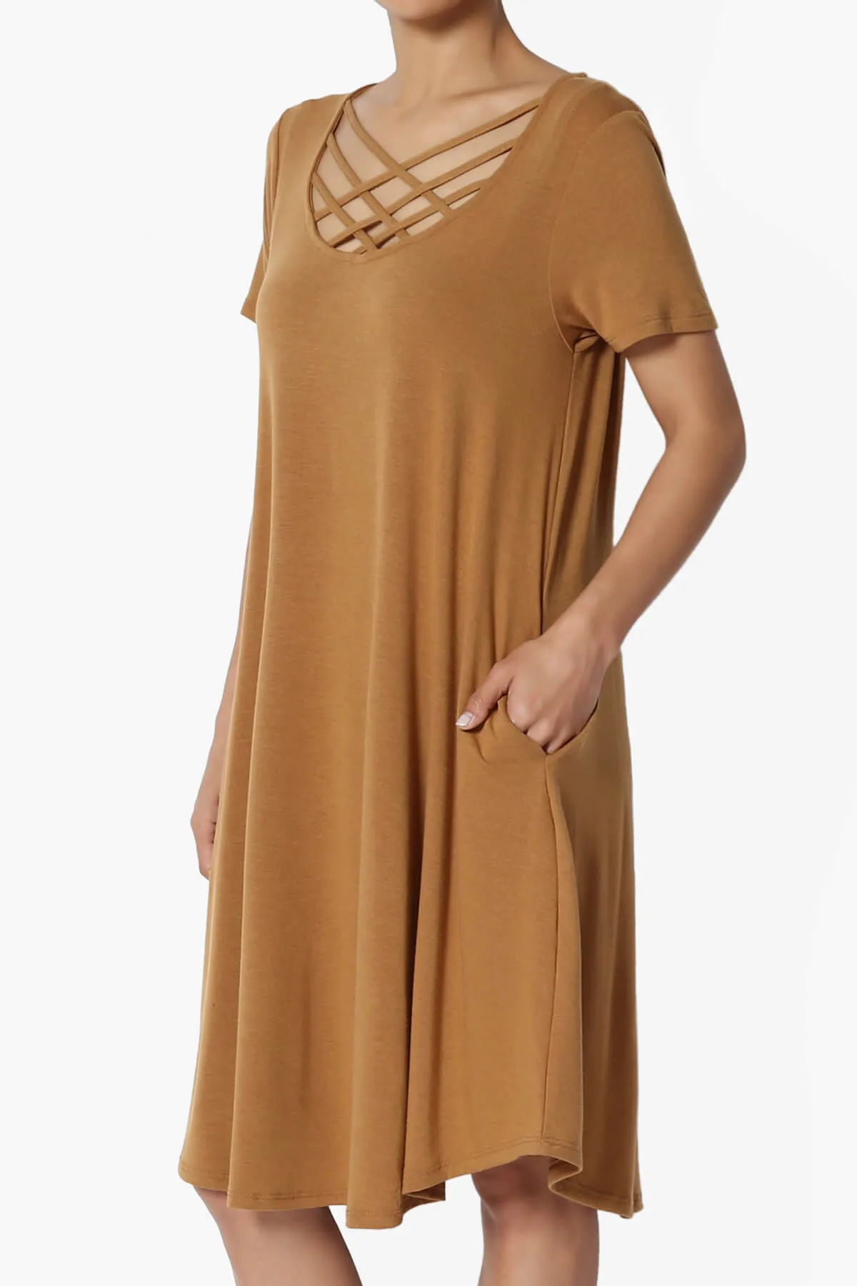 Amella Strappy Scoop Neck Pocket Dress