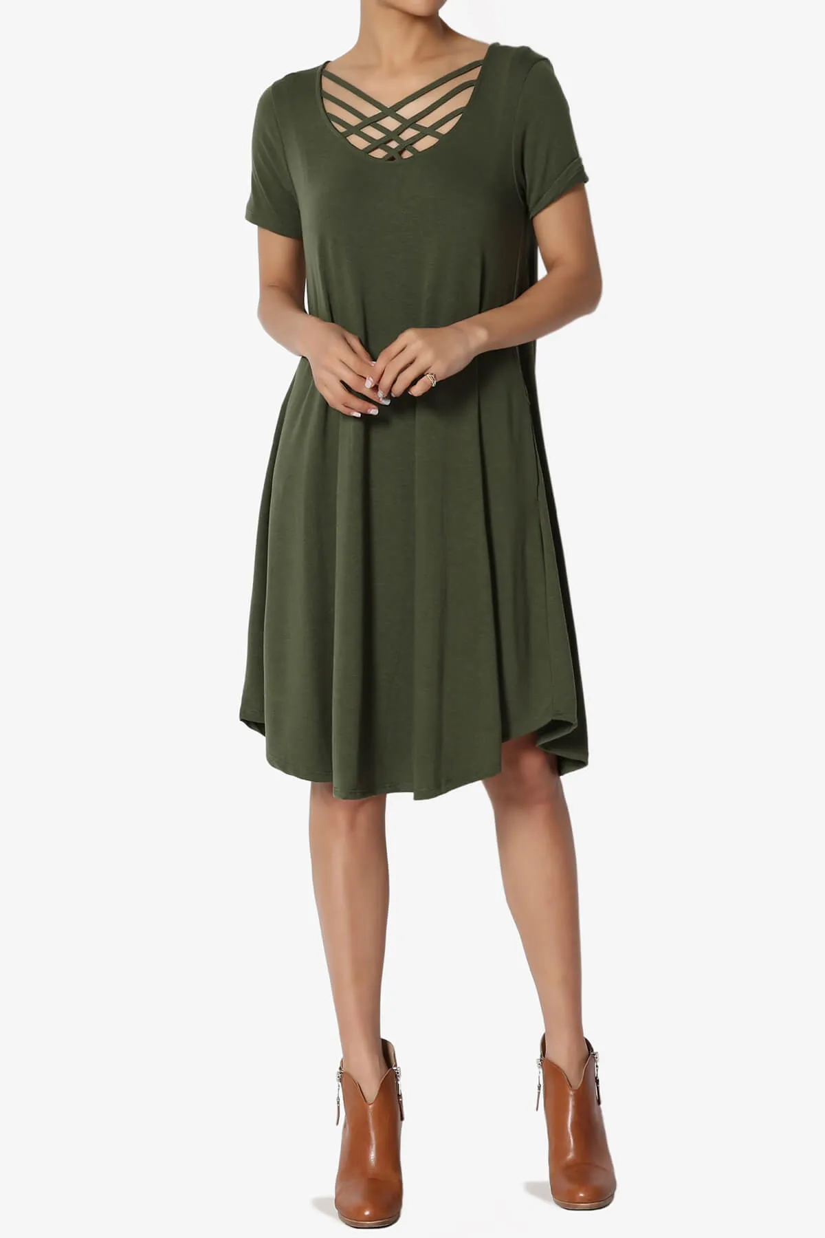 Amella Strappy Scoop Neck Pocket Dress