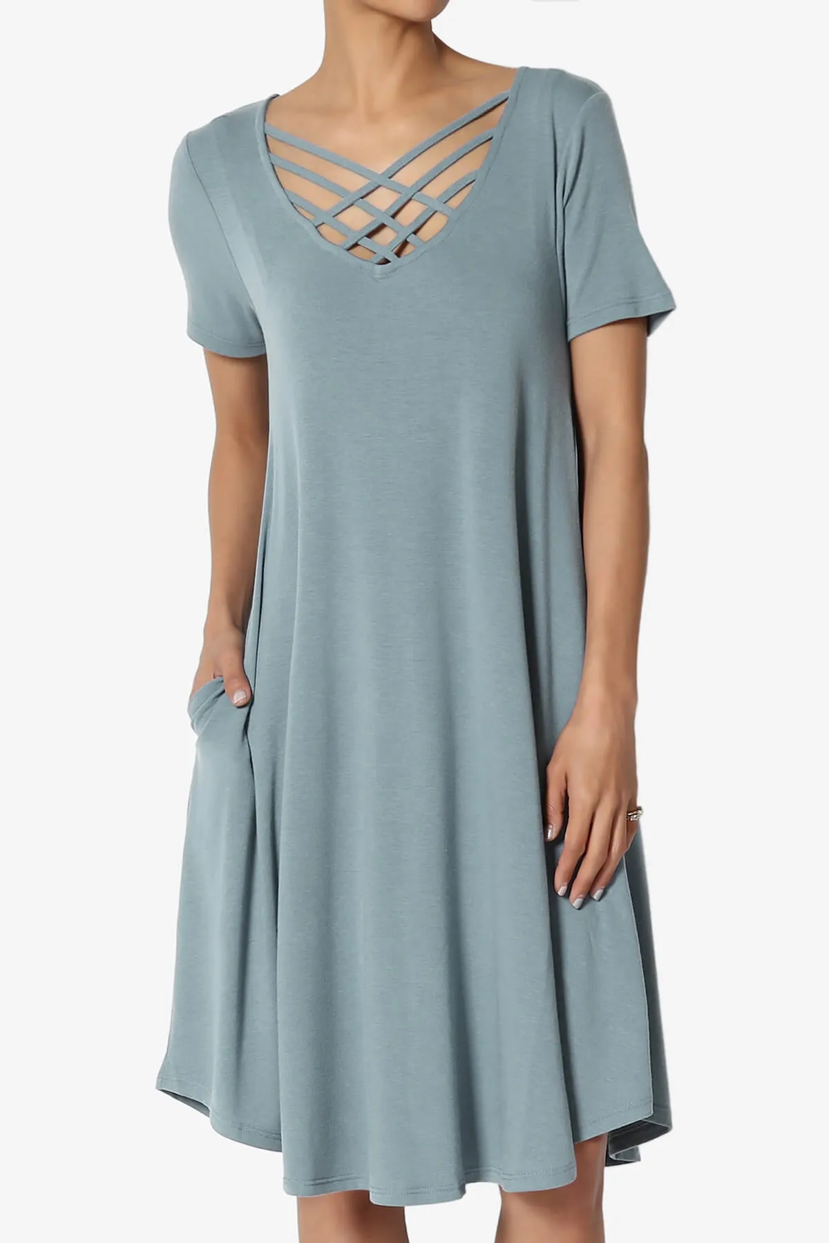 Amella Strappy Scoop Neck Pocket Dress