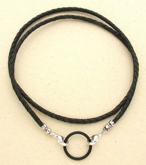 Antiqued Beige Braided Leather Eyeglass Cord