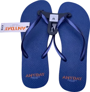 Anyday John Lewis Blue Slim Strap Flip Flops UK 5 M