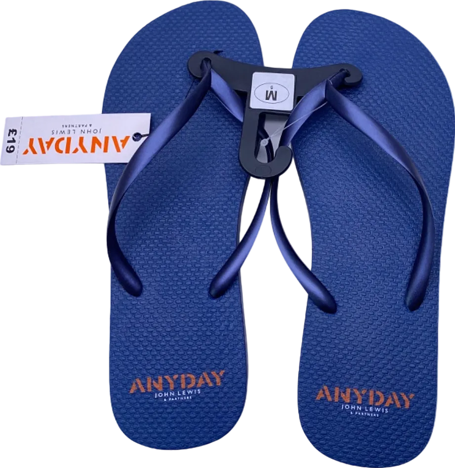Anyday John Lewis Blue Slim Strap Flip Flops UK 5 M