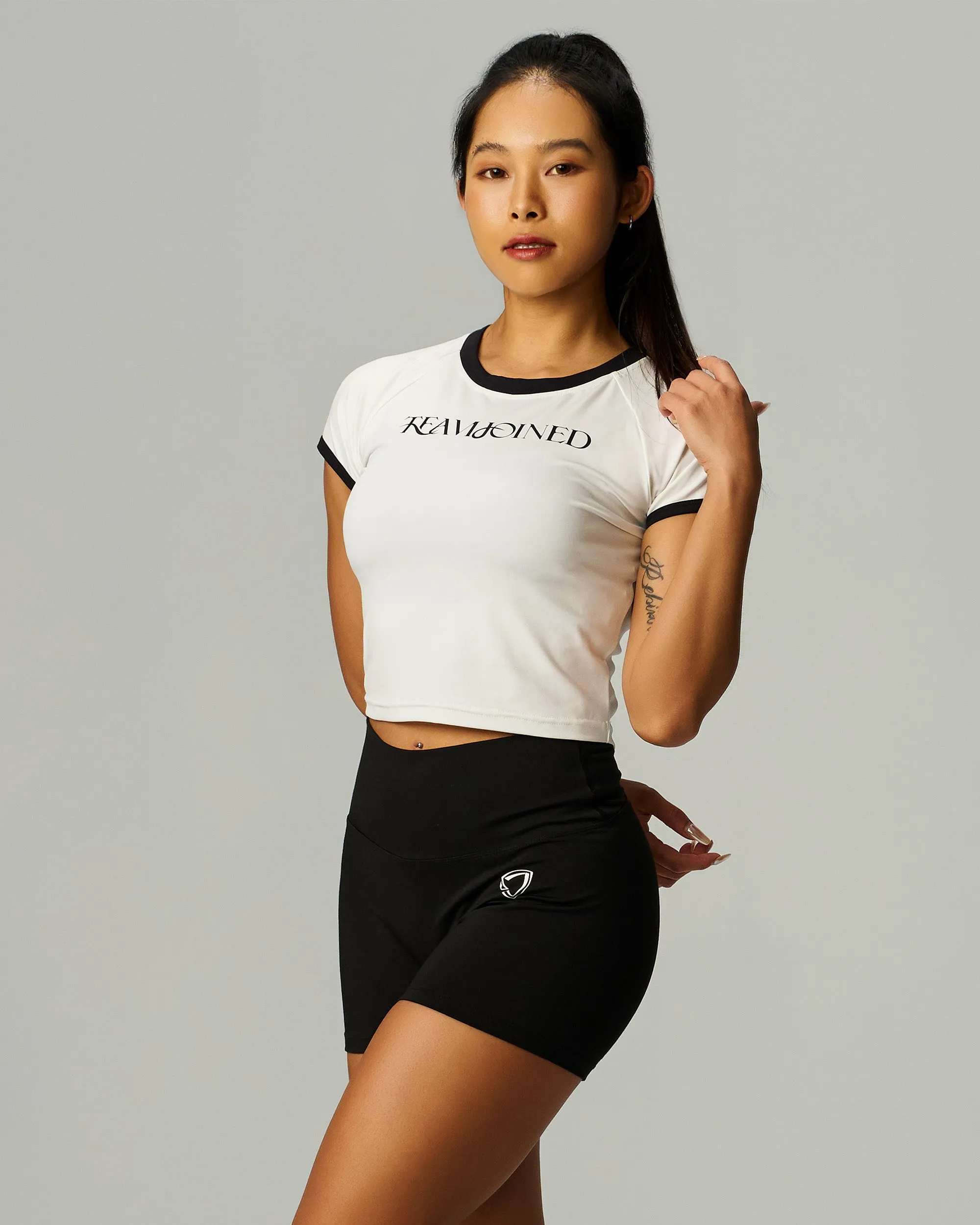 Aura Raglan Sleeve Crop Tee