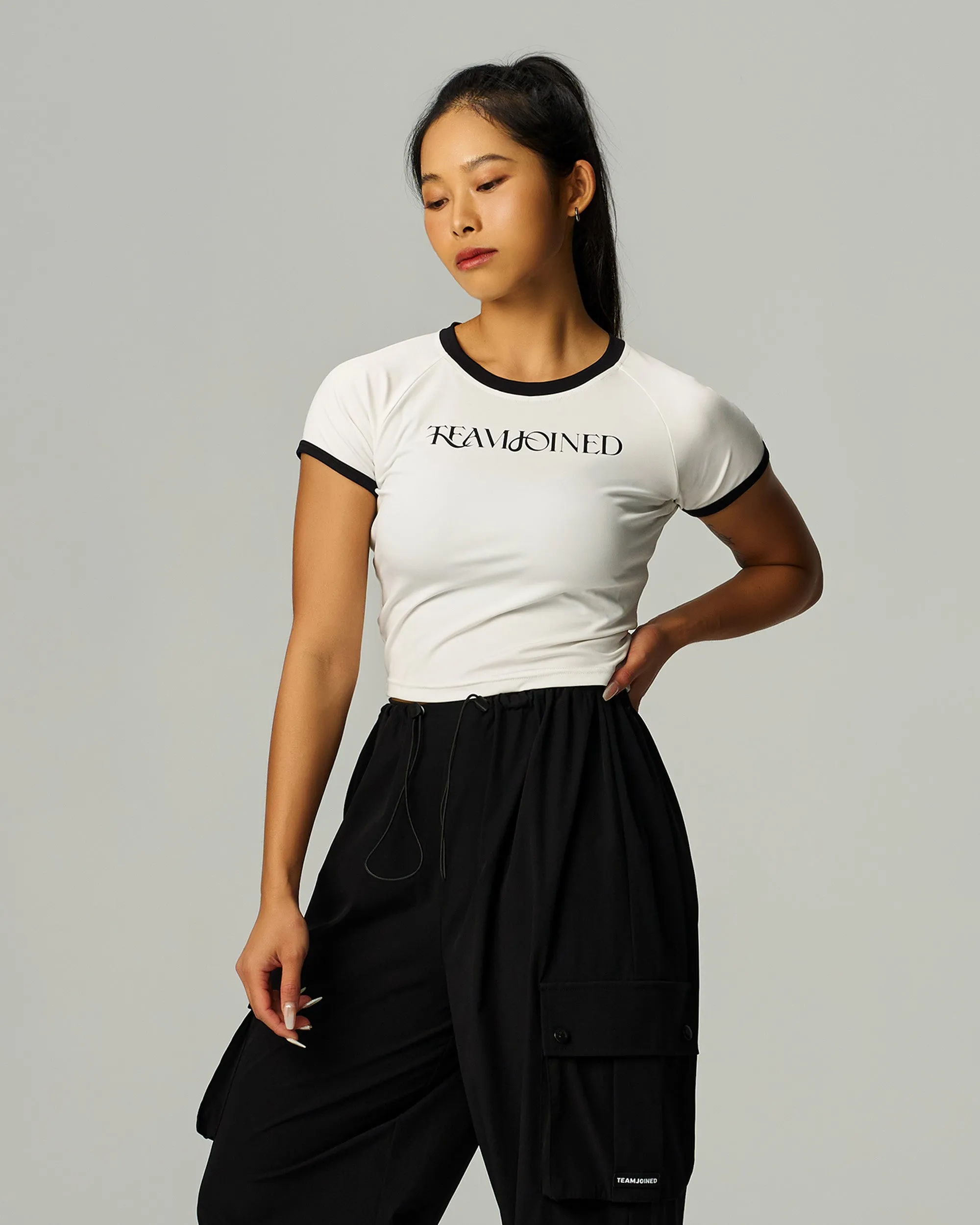 Aura Raglan Sleeve Crop Tee