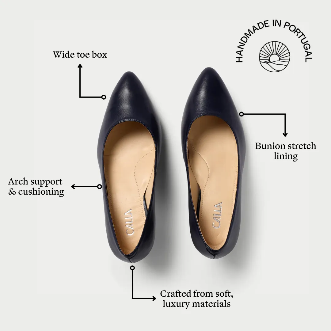Ava - Navy Leather