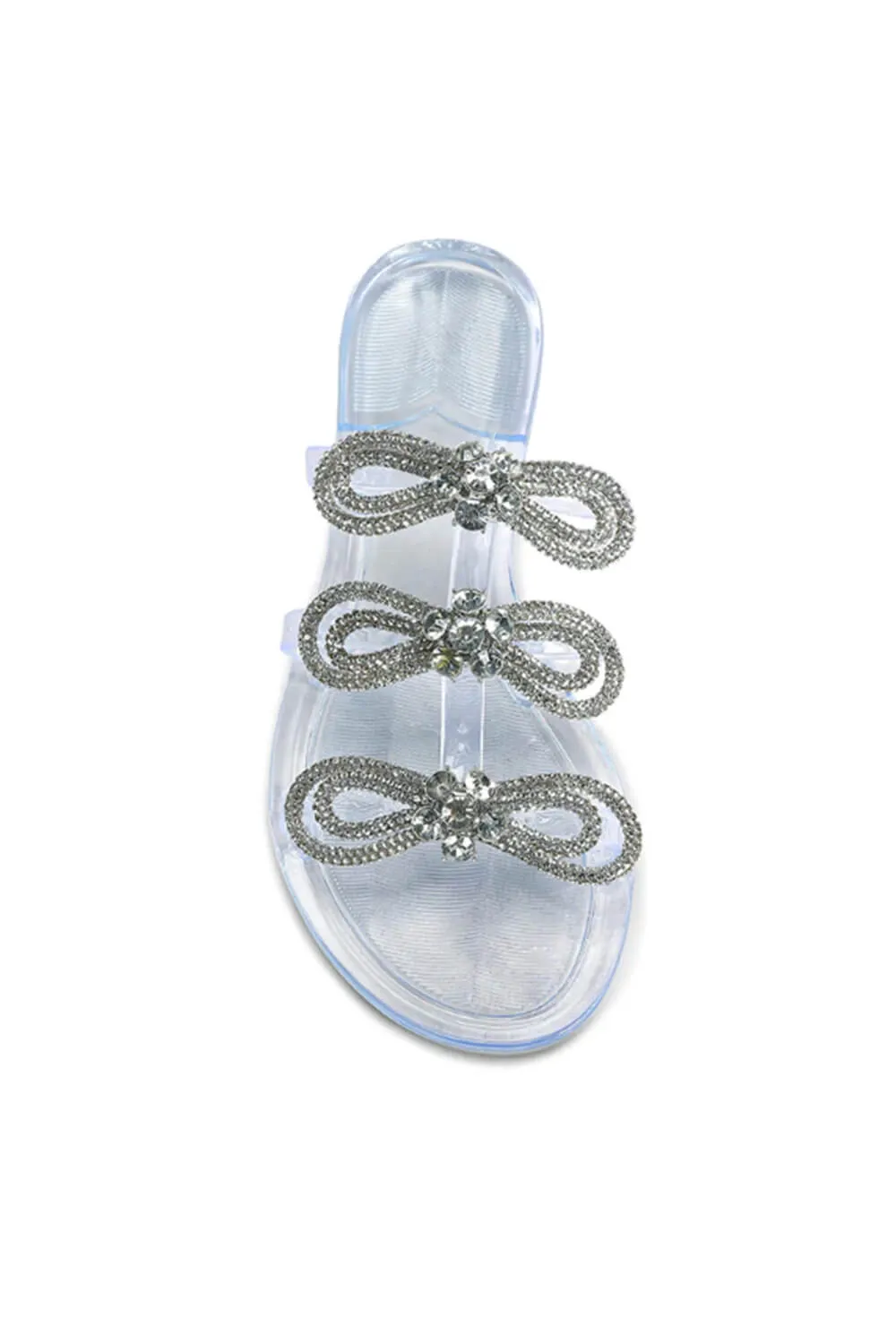 Azalea Wang Sunset Chaser Jelly Slides for Women in Silver | SUNSETCHASER-SILVER