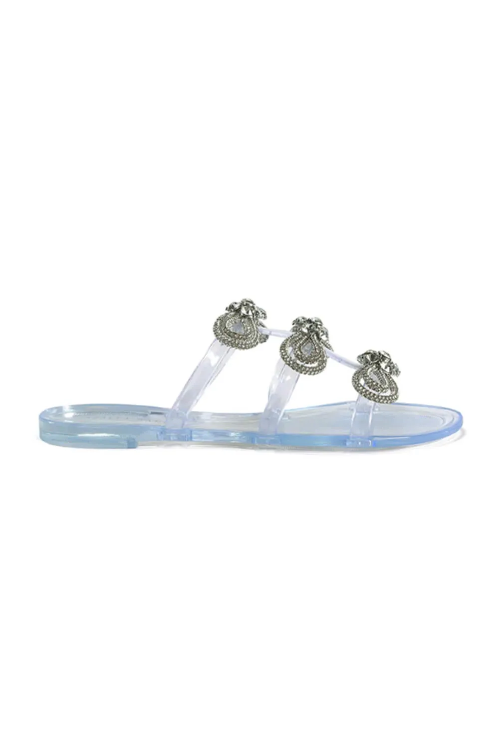 Azalea Wang Sunset Chaser Jelly Slides for Women in Silver | SUNSETCHASER-SILVER