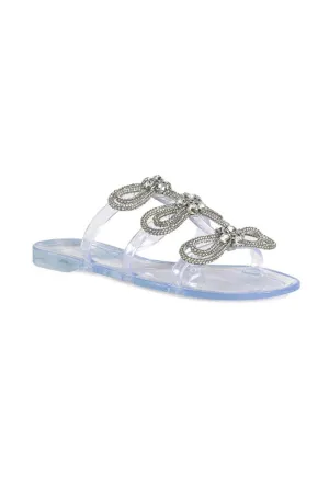 Azalea Wang Sunset Chaser Jelly Slides for Women in Silver | SUNSETCHASER-SILVER